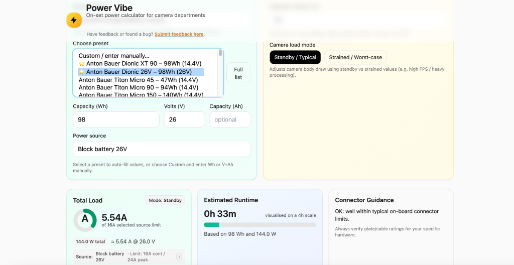 PowerVibe Calculator